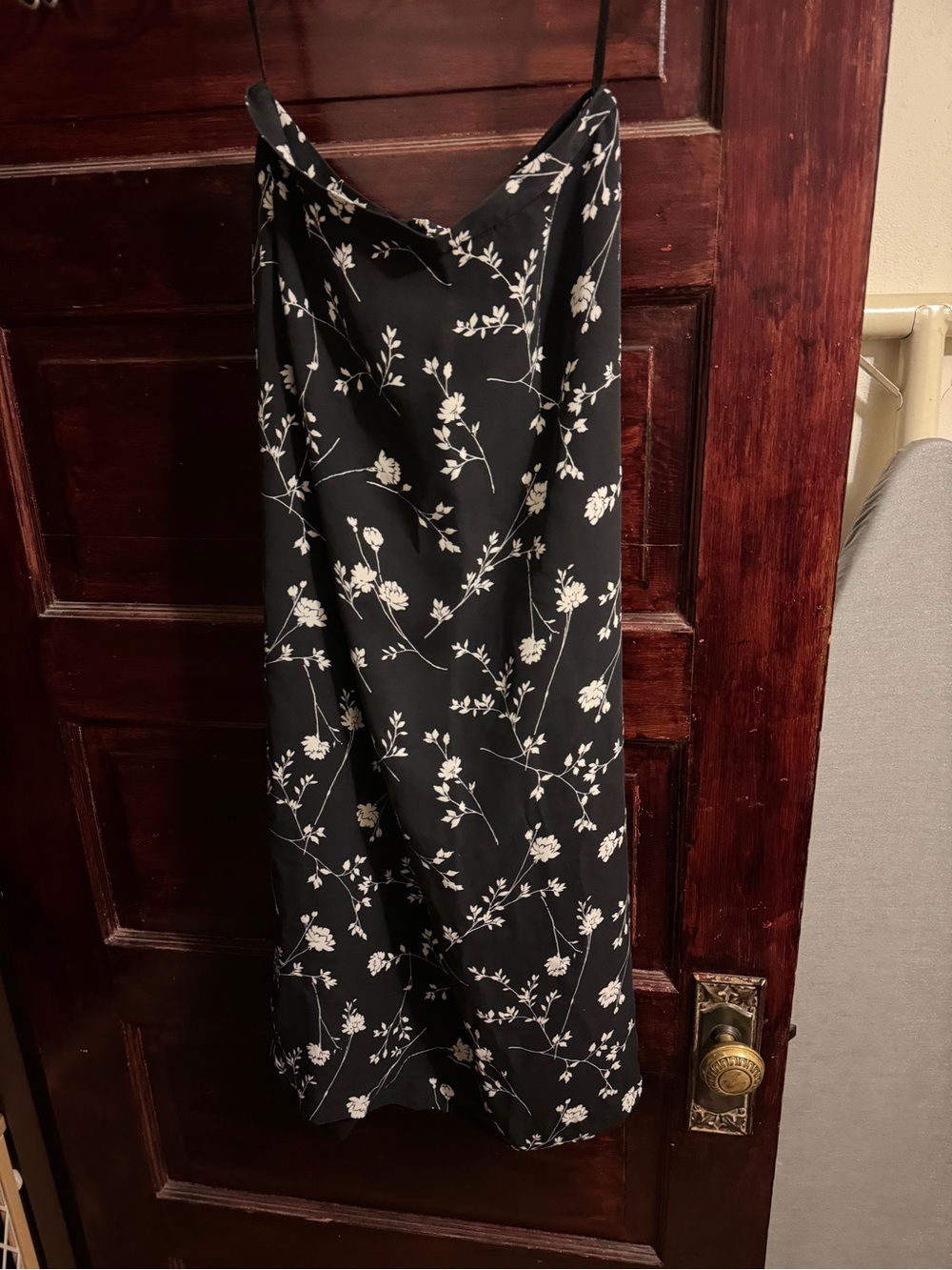 100% silk floral midi skirt